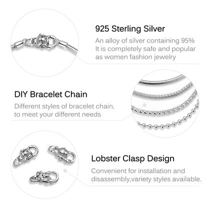 S925 Sterling Silver Candy Girl Lobster Buckle Accessories DIY Bracelet Buckle