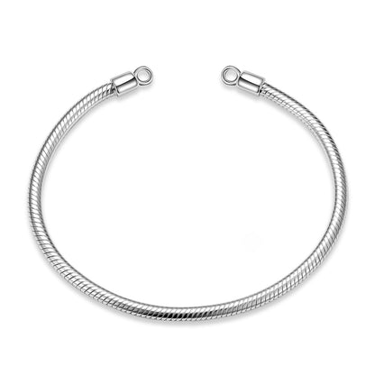 S925 Sterling Silver Base Snake Bone Chain Without Buckle Single Chain Bracelet Diy Accessories