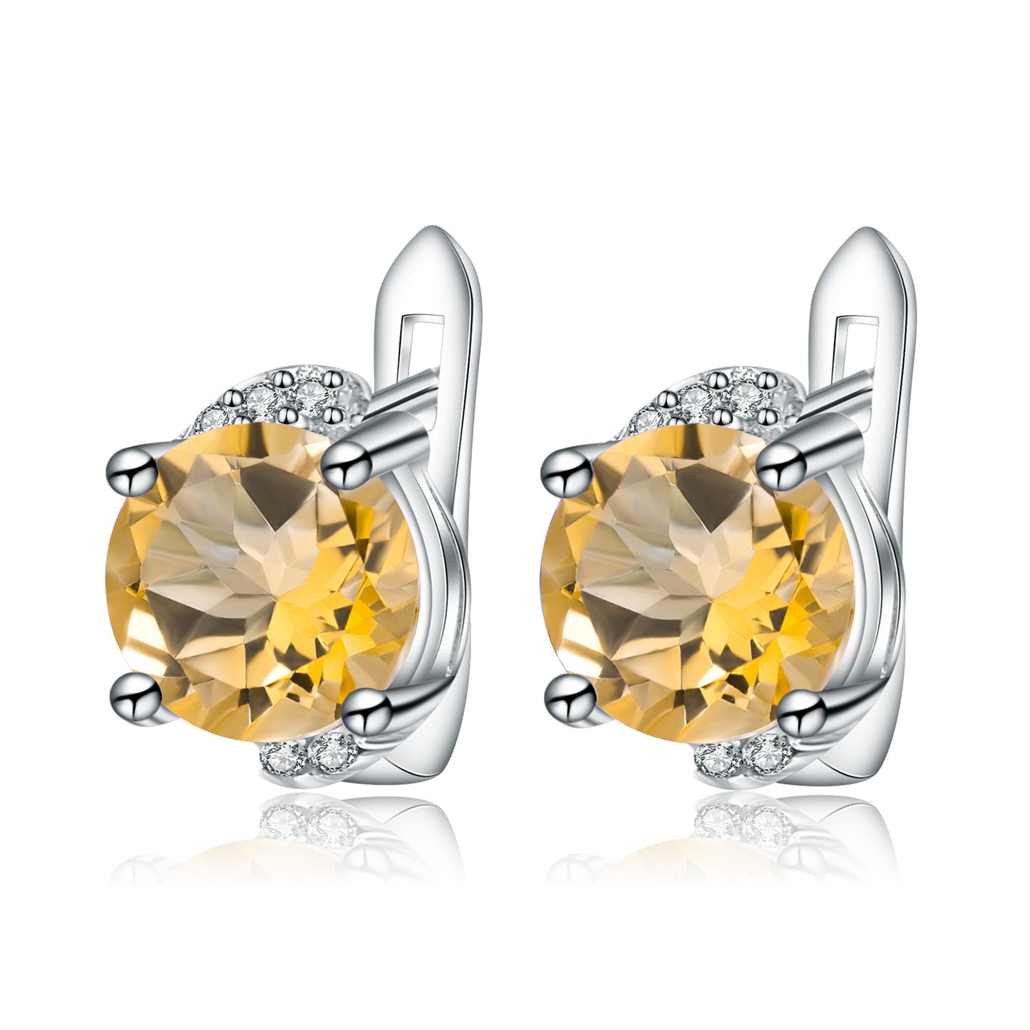 Natural Citrine Stud Earrings Fashion