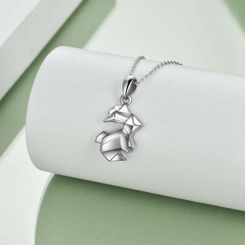 Collier Urne Lapin Origami pour Cendres en Argent Sterling en Cadeau