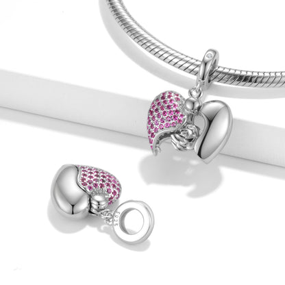 Pulsera con colgante de plata de ley 925 con cuentas de la serie Love Lock de Red Rose, accesorios para hacer tú mismo