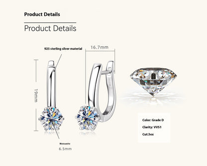 Six-claw Diamond Earring Ear Clip