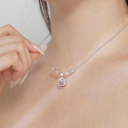 Silver S925 Round Zirconium Inlaid Large Main Stone Design Niche Exquisite High-grade Clavicle Necklace