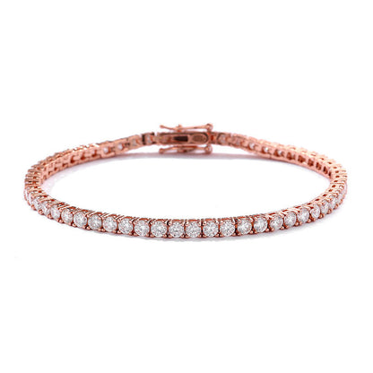 Pulsera de moissanita de 10 puntas con cadena de tenis en plata de ley S925