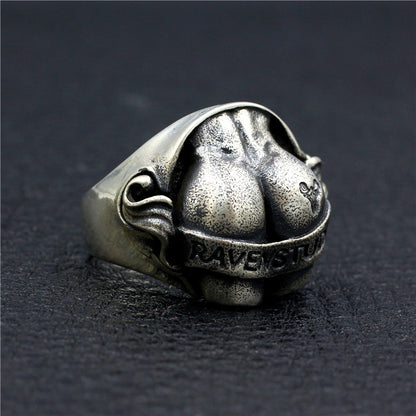 Punk Jewelry 925 Sterling Silver Thai Big Butt Ring