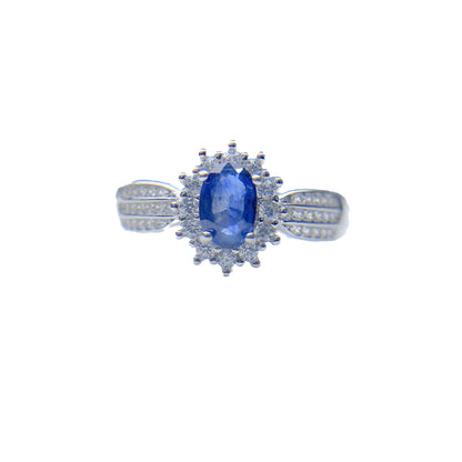 Natural Sapphire Ring Diamond Colored Gems Jewelry