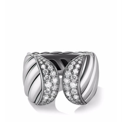 Bague en argent sterling 925 à double tête en forme de serpent pour femme