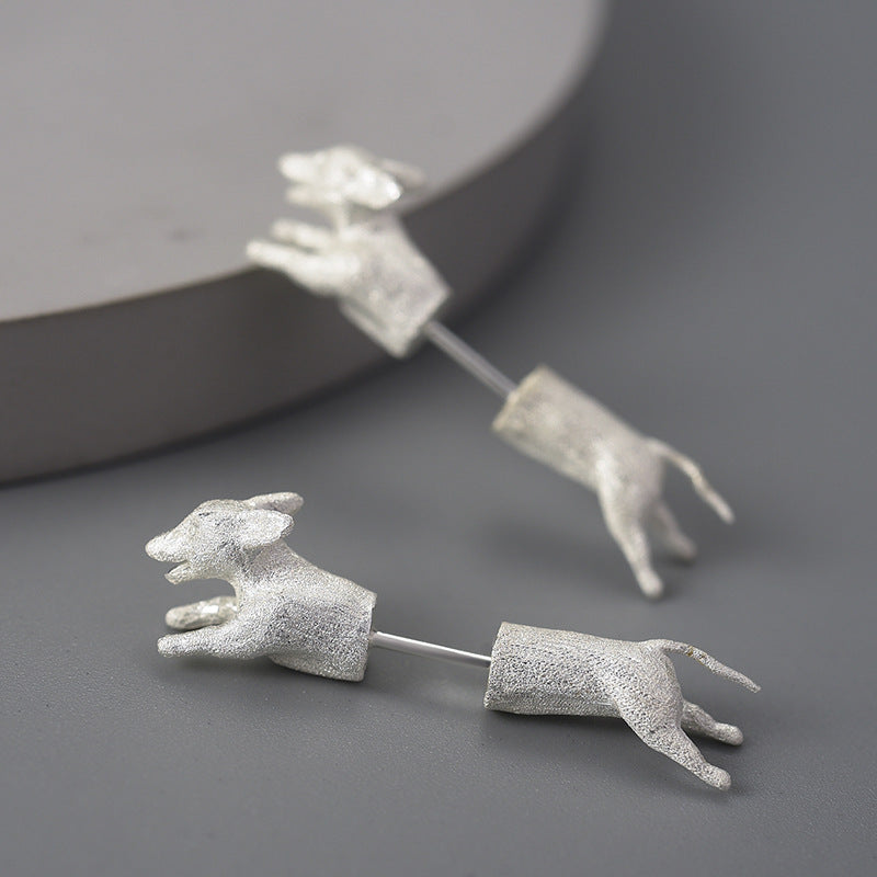 Unique Personality Creative Dachshund Split Ear Studs