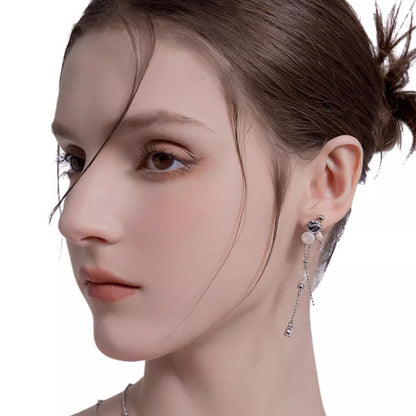 Design Shaped Baroque Cultured Pearl Earring Long Tassel