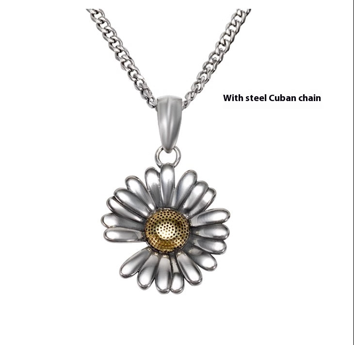 All-match Pendant Sterling Silver Chrysanthemum Necklace