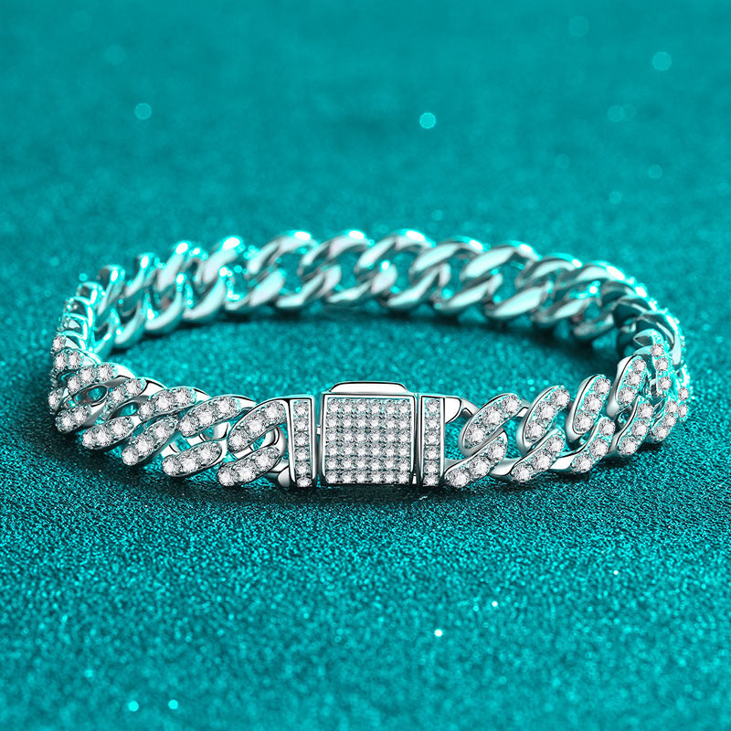 Bracelet à maillons cubains en moissanite