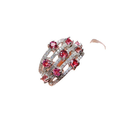 Jewelry Natural Magnesium Aluminum Garnet Ring Female Accessories