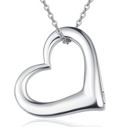 Collar de urna de corazón para cenizas para mujer, joyería de cremación de plata de ley 925, collar de urna