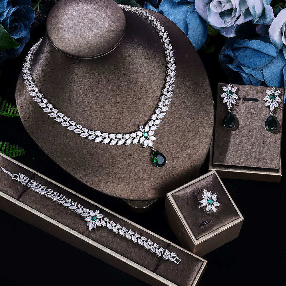 Multi-Color Bridal Jewelry Four-piece Set