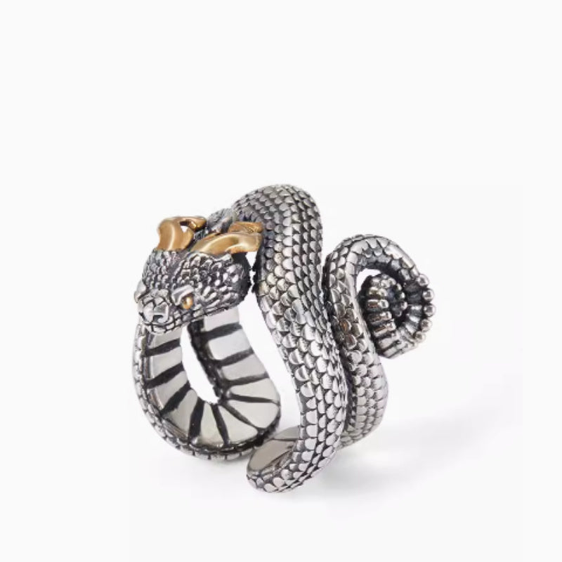 Anillo de plata pura de moda para hombre con personalidad y dragón dominante