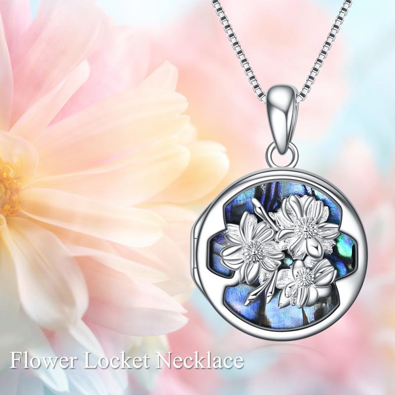 Collar con foto de flor personalizado Colgante con foto de plata de ley 925