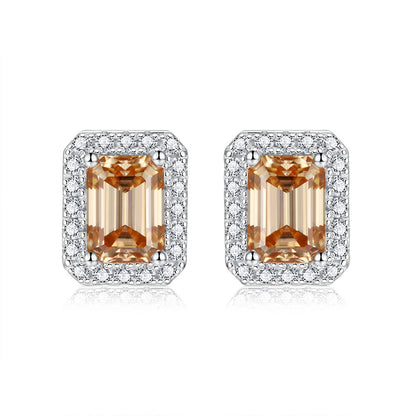 Women's Moissanite Emerald Cut Earrings