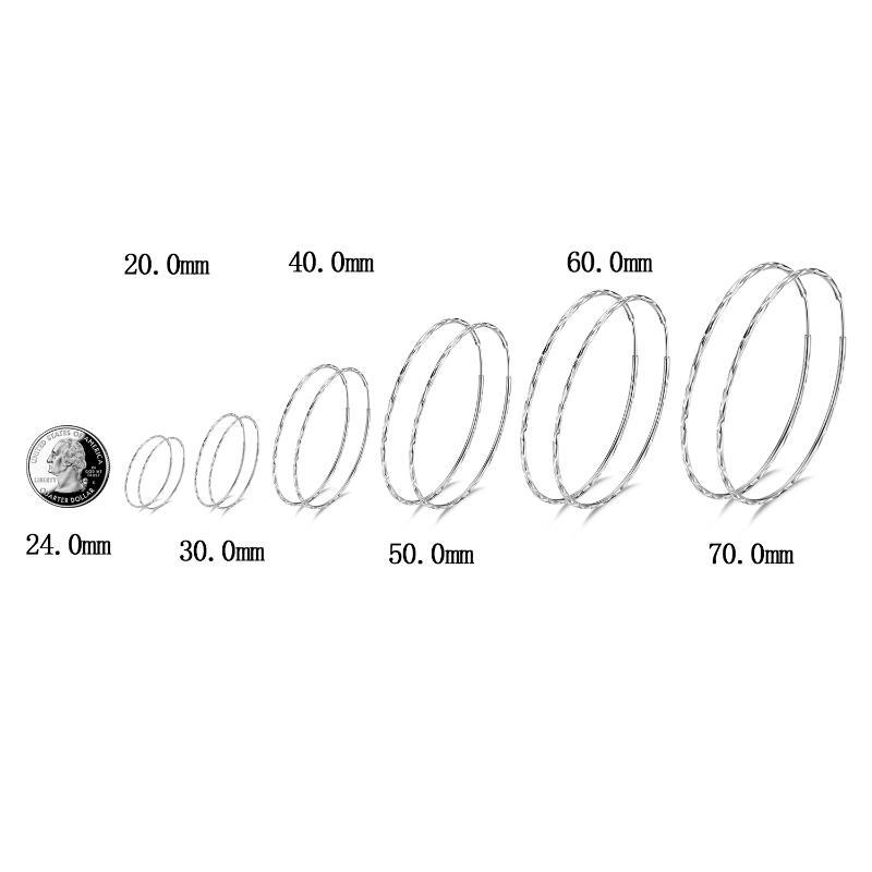 Pendientes de aro circulares sin fin de plata de ley 925 como regalo para mujeres