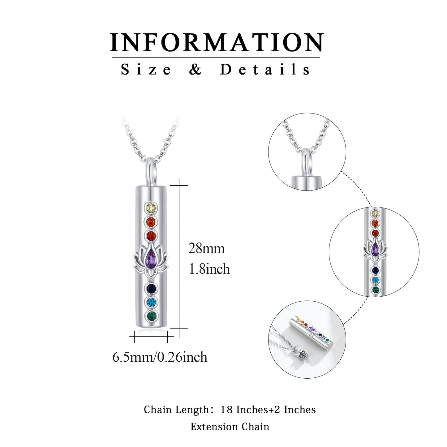 Collares de urna de chakras con flor de loto para cenizas, joyería de cremación S925, regalo para mujeres y niñas