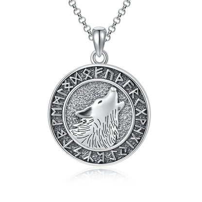 Collier Viking Loup Bijoux Viking Pièce de Monnaie Viking Pendentif Loup pour Hommes Femmes