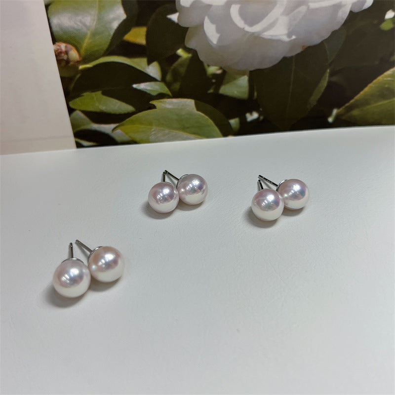 Boucles d'oreilles classiques en argent S925 de 8 à 9 mm