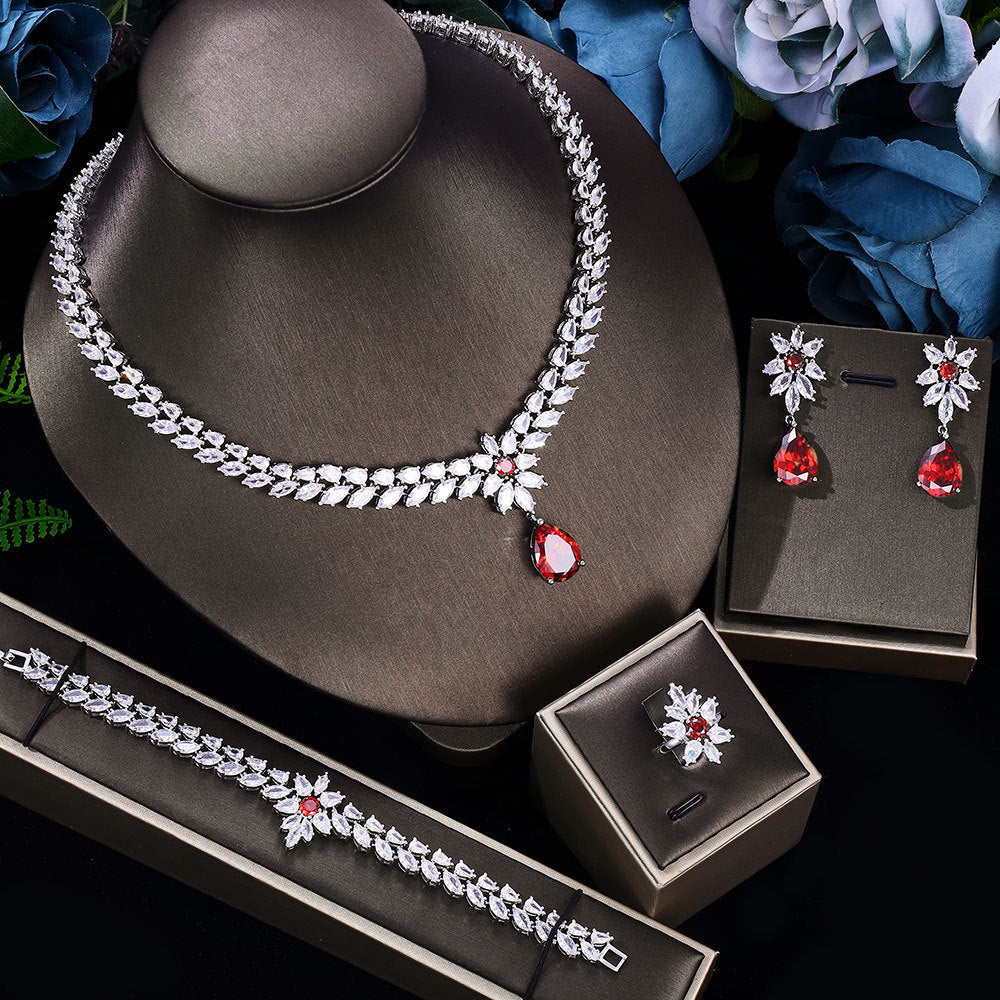 Multi-Color Bridal Jewelry Four-piece Set