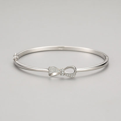 S925 Sterling Silver Bow Bracelet Female All-match Jewelry