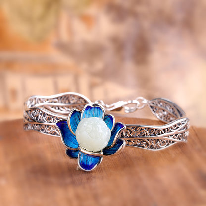 Burnt Blue Craft Ethnic Silver Jewelry For Women