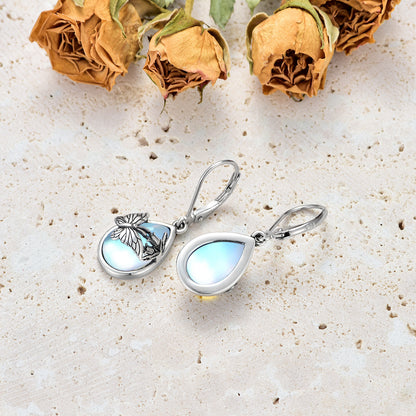 Boucles d'oreilles papillon à levier en argent sterling 925 Boucles d'oreilles papillon en pierre de lune pour femmes