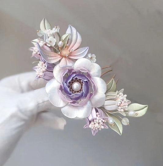 Flower Festival Hair Crown Wrapped With Flower Hairpin