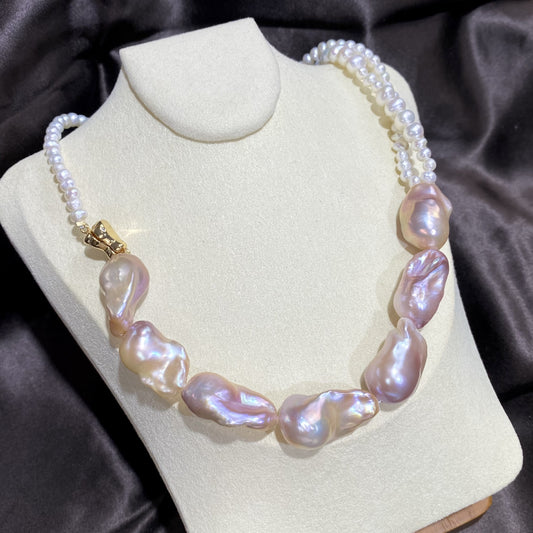 Long Autumn And Winter Natural Baroque Pearl Necklace For Women