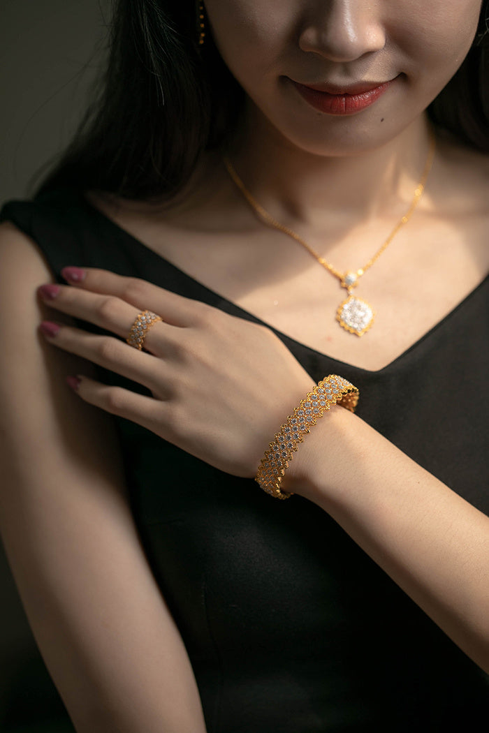 Gold Plated S925 Silver Fine Version Of The Lace Bracelet For Women