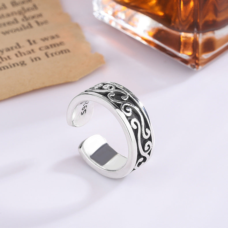 Retro Dark Thorn Ring Men's Sterling Silver