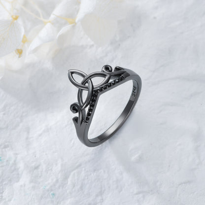 Bagues celtiques noires en argent sterling