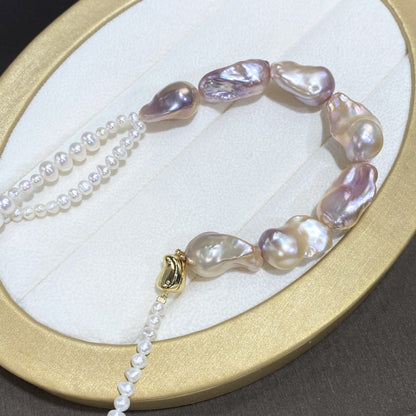 Long Autumn And Winter Natural Baroque Pearl Necklace For Women