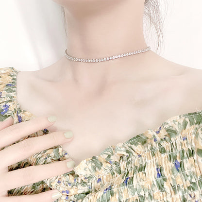 Full Diamond All-match Niche Short Clavicle Chain