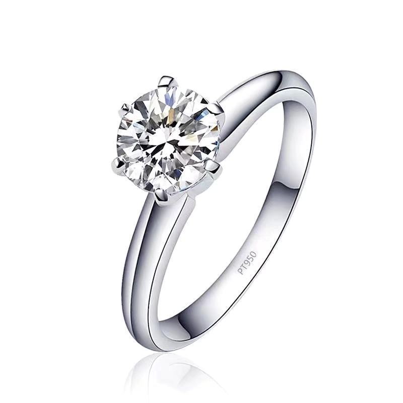 Moissanite Women's Diamond Ring High Clarity 925 Silver Simple