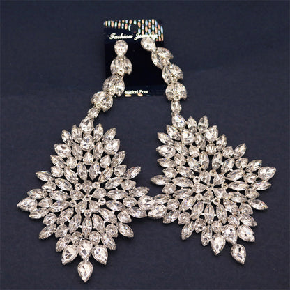 Diamond-shaped Luxury Rhinestone Earrings Exaggerated Personality