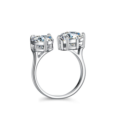 Bague en argent S925 avec moissanite pour femme, incrustation de luxe, forme spéciale de cœur