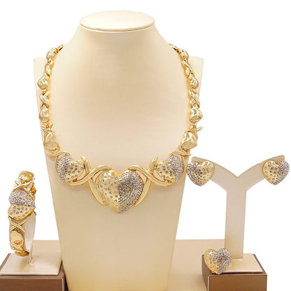 Zinc Alloy Necklace Earrings Bracelet Ring Jewelry Set