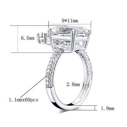 High Carbon Diamond Grandmother Cut Ring