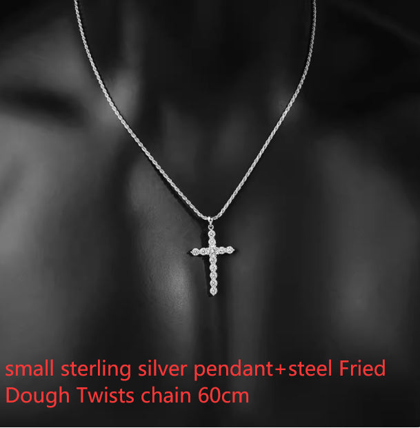 Collier croix en argent sterling S925 pour hommes et femmes