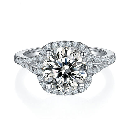 Silver Plated White Gold Moissanite Women's Ring