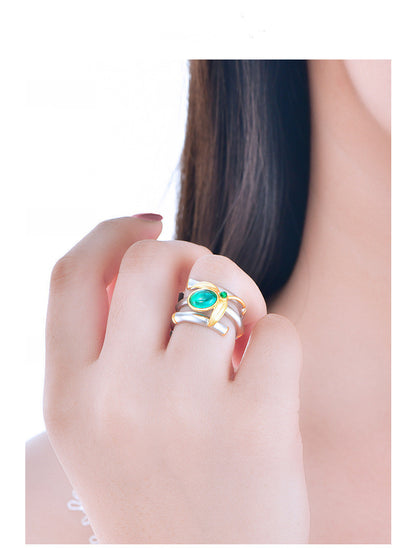 Women's Emerald Elegant Alloy Ring