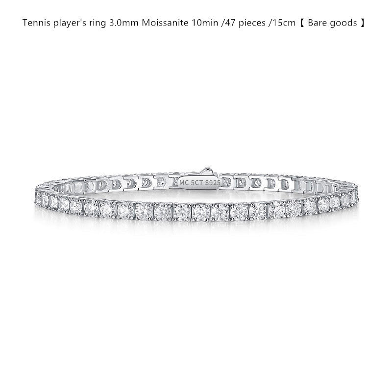 Bracelet de tennis en argent sterling avec moissanite couleur D pour femme