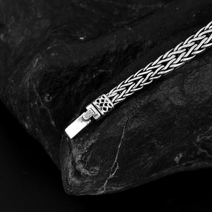 Bracelet tissé à la main en argent sterling S925