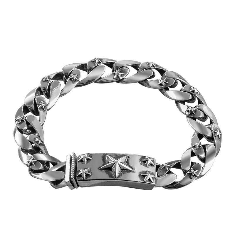 Bracelet rétro épais en argent sterling S925 pour homme