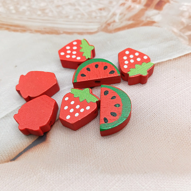 Wooden Fruit Wooden Bead Accessories Children's DIY Bracelet Jewelry Decoration Material